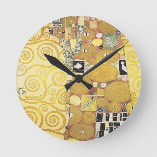 Gustav Klimt _ The Hug _ Classic Artwork Round Clock