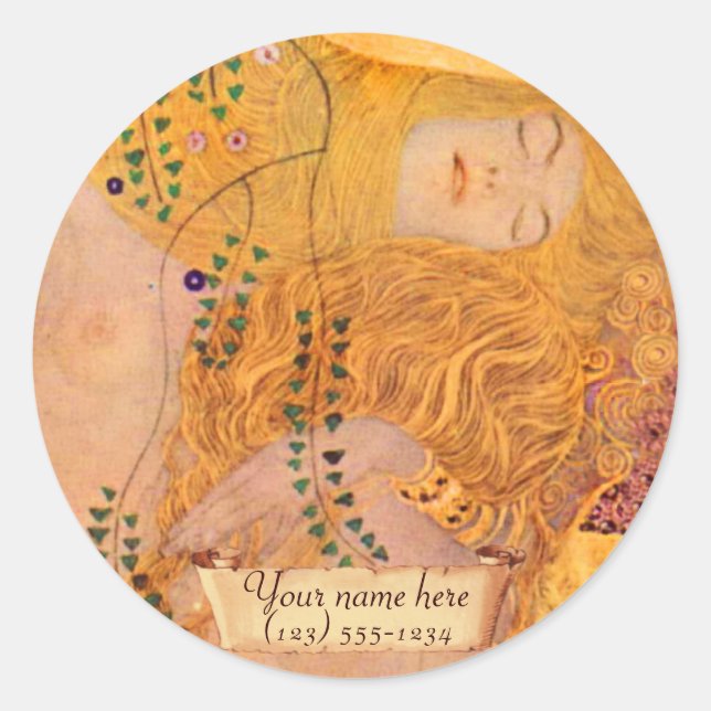 Gustav Klimt The Hydra...(Mermaid) Bookplate (Front)