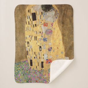 Gustav Klimt The Kiss, 1907-08 Sherpa Blanket