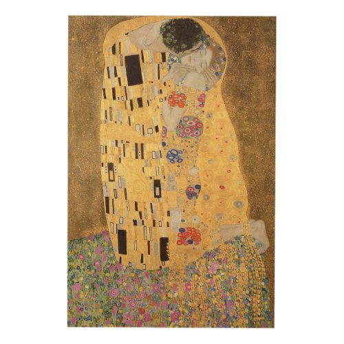 Gustav Klimt  The Kiss 1907_08 Wood Wall Art
