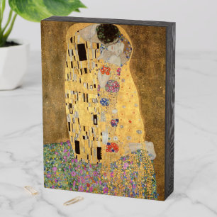 Gustav Klimt The Kiss, 1907-08 Wooden Box Sign