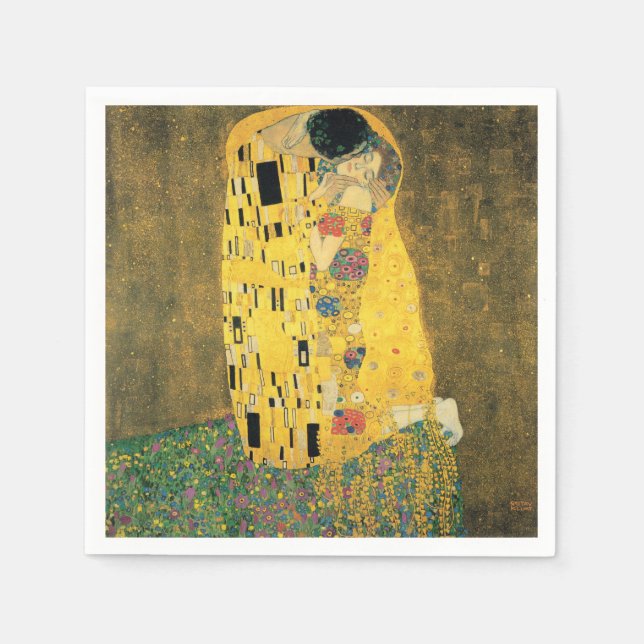 GUSTAV KLIMT - The kiss 1907 Paper Napkins (Front)