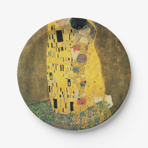 GUSTAV KLIMT _ The kiss 1907 Paper Plates