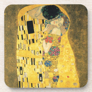 Gustav Klimt The Kiss Art Cork Coaster