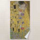 Gustav Klimt The Kiss Beach Towel<br><div class="desc">The Kiss is the most iconic and famous painting by Gustav Klimt. It's a beautiful golden painting of a couple deeply in love sharing a romantic moment of a passionate kiss. Get your high quality gift ideas and wonderful products featuring this wonderful masterpiece. Check out our store fore more Klimt...</div>