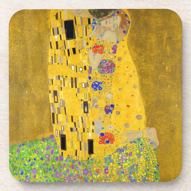 Gustav Klimt The Kiss Beverage Coaster (Front)