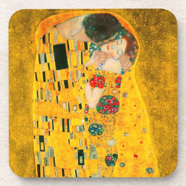 Gustav Klimt The Kiss Beverage Coaster (Front)