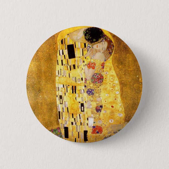Gustav Klimt The Kiss Button (Front)