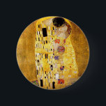Gustav Klimt The Kiss Button<br><div class="desc">Gustav Klimt The Kiss button. Artwork oil paint on canvas from 1907-1908. The Kiss is Gustav Klimt’s best-known painting,  a beautiful work representing the height of his golden period. A perfect gift for lovers of Austrian symbolism,  Gustav Klimt,  and fine art.</div>
