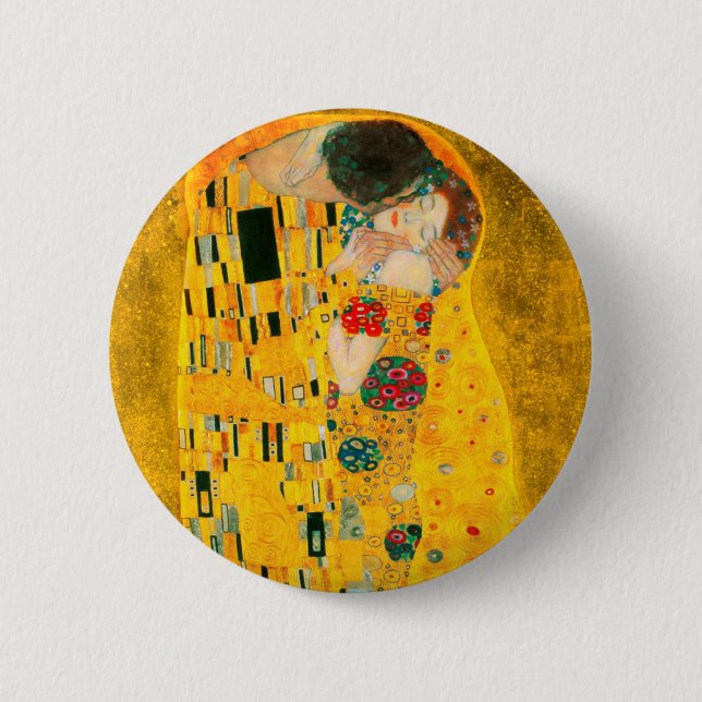 Gustav Klimt The Kiss Button (Front)