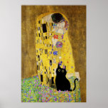 Gustav Klimt The Kiss Cat Poster