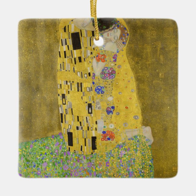 Gustav Klimt - The Kiss Ceramic Ornament (Front)