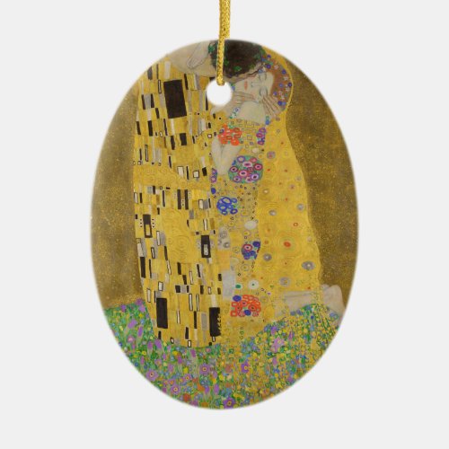 Gustav Klimt The Kiss Ceramic Ornament