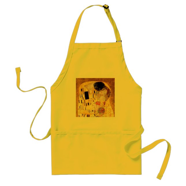 Gustav Klimt The Kiss Classic Painting Adult Apron (Front)