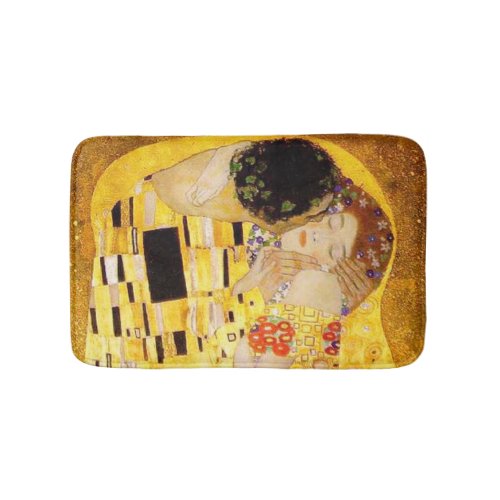 Gustav Klimt The Kiss Classic Painting Bath Mat