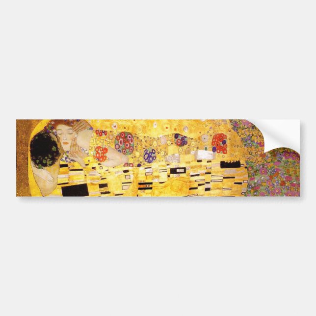 Gustav Klimt The Kiss Classic Painting Bumper Sticker (Front)
