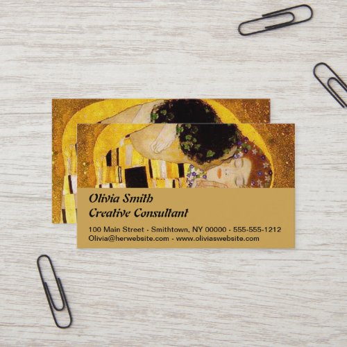 Gustav Klimt The Kiss Classic Painting Business Card