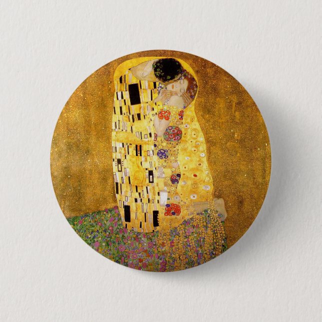 Gustav Klimt The Kiss Classic Painting Button (Front)