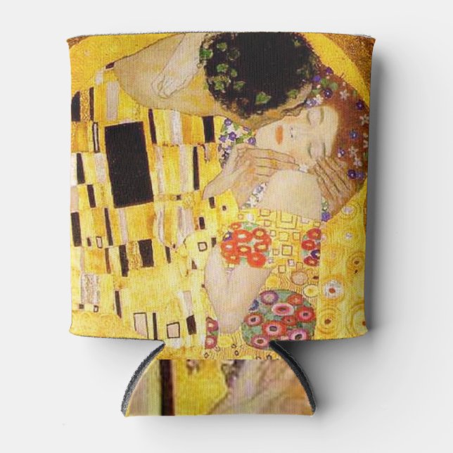 Gustav Klimt The Kiss Classic Painting Can Cooler (Front)