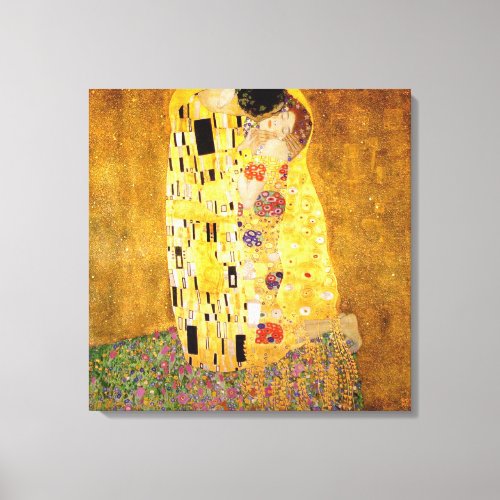 Gustav Klimt The Kiss Classic Painting Canvas Print