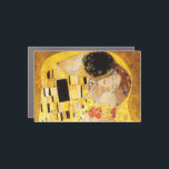 Gustav Klimt The Kiss Classic Painting Car Magnet<br><div class="desc">Gustav Klimt The Kiss Gustav Klimt used real gold in his beautiful work of art nouveau women and decorative art. This Klimt painting was called "The Kiss" and is the most well-known art nouveau work he ever painted. The Gustav Klimt painting is of an art nouveau woman and man in...</div>