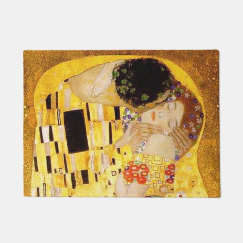 Gustav Klimt The Kiss Classic Painting Doormat