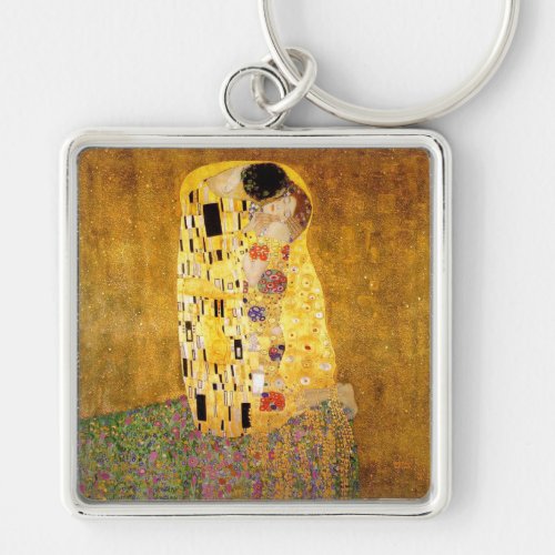 Gustav Klimt The Kiss Classic Painting Keychain
