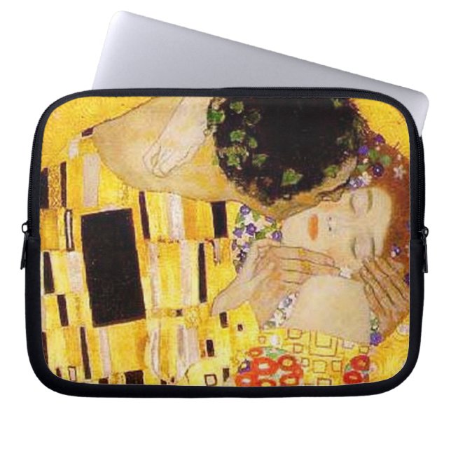 Gustav Klimt The Kiss Classic Painting Laptop Sleeve (Front)