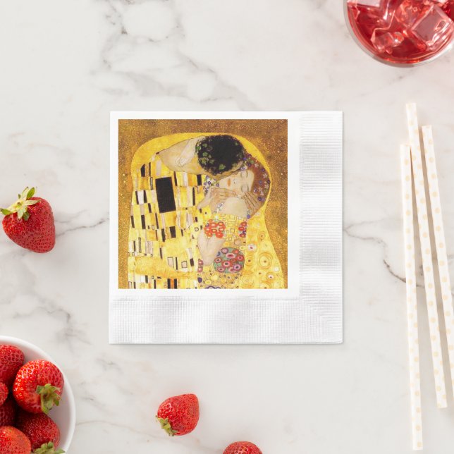 Gustav Klimt The Kiss Classic Painting Napkins (Insitu)