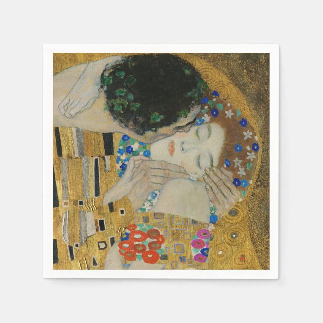 Gustav Klimt The Kiss Classic Painting Napkins (Front)