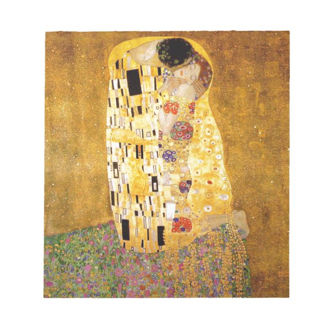 Gustav Klimt The Kiss Classic Painting Notepad (Front)