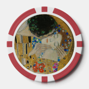 Gustav Klimt The Kiss Classic Painting Poker Chips