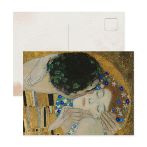 Gustav Klimt The Kiss Classic Painting Postcard
