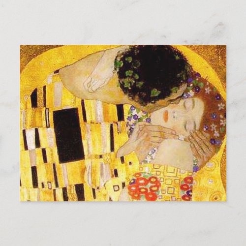 Gustav Klimt The Kiss Classic Painting Postcard