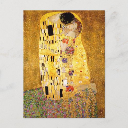Gustav Klimt The Kiss Classic Painting Postcard