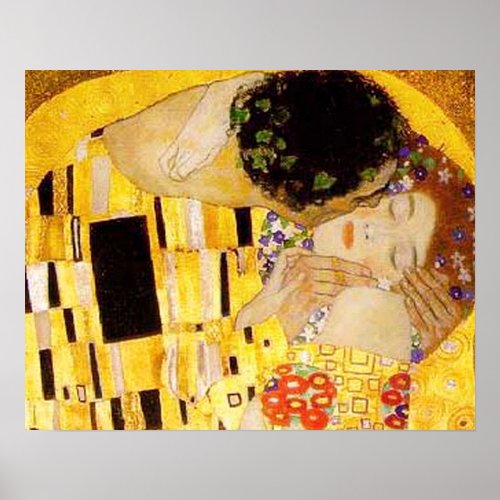 Gustav Klimt The Kiss Classic Painting Poster