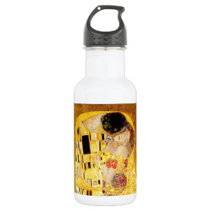 Gustav Klimt The Kiss Classic Painting Stainless Steel Water Bottle