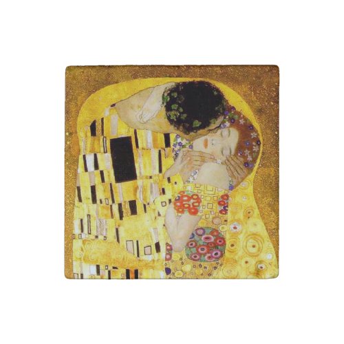 Gustav Klimt The Kiss Classic Painting Stone Magnet