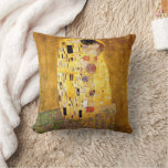 Gustav Klimt The Kiss Classic Painting Throw Pillow