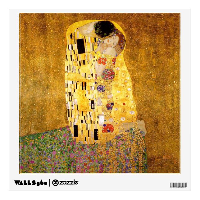 Gustav Klimt The Kiss Classic Painting Wall Decal (Front)