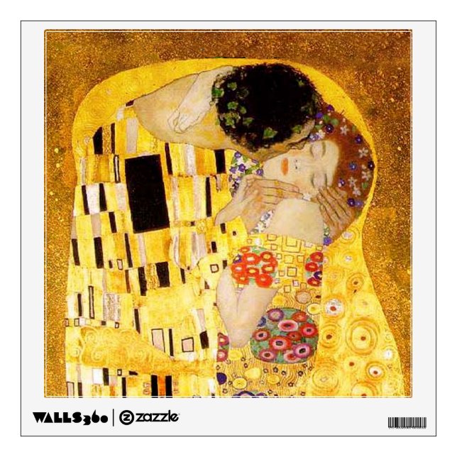 Gustav Klimt The Kiss Classic Painting Wall Sticker (Front)