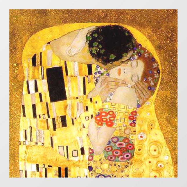 Gustav Klimt The Kiss Classic Painting Window Cling (Sheet)