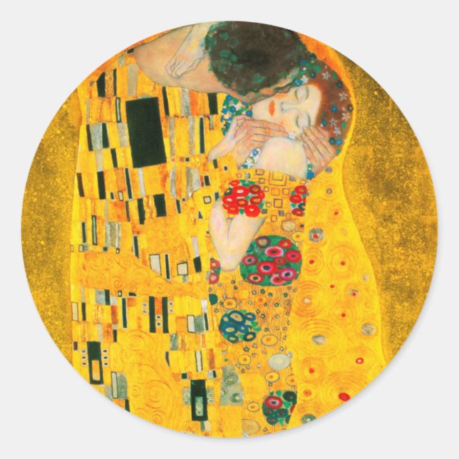 Gustav Klimt The Kiss Classic Round Sticker (Front)