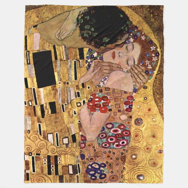 Gustav Klimt: The Kiss (Detail) Fleece Blanket (Front)