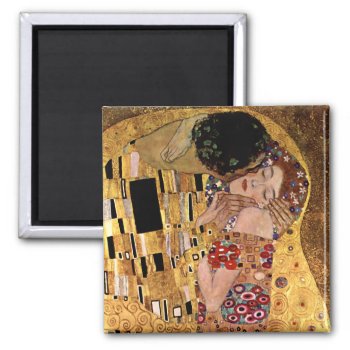 Gustav Klimt: The Kiss (detail) Magnet by vintagechest at Zazzle