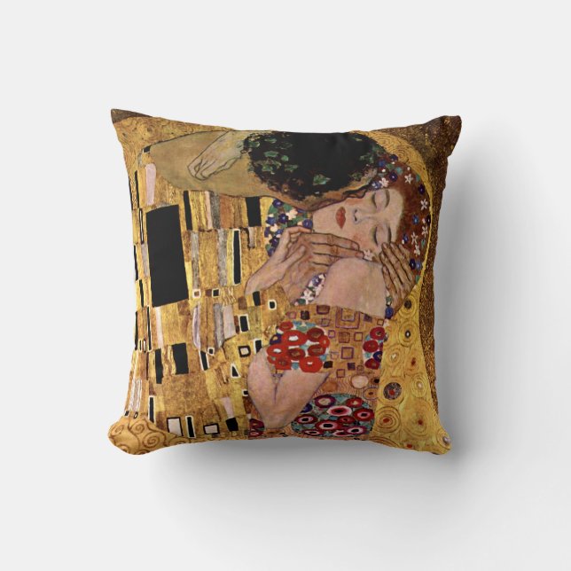 Gustav Klimt: The Kiss (Detail) Throw Pillow (Front)
