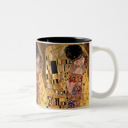 Gustav Klimt: The Kiss (detail) Two-tone Coffee Mug