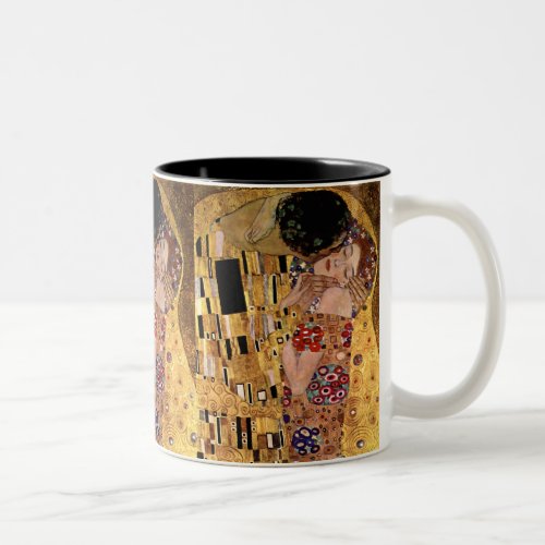 Gustav Klimt The Kiss Detail Two_Tone Coffee Mug