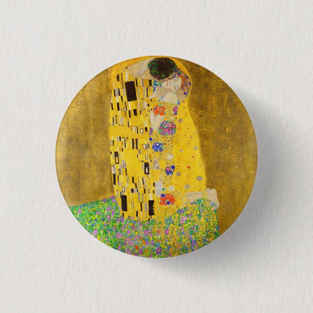 Gustav Klimt The Kiss Fine Art Button (Front)