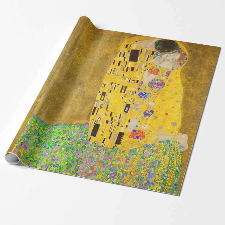 Gustav Klimt The Kiss Fine Art Wrapping Paper Zazzle
